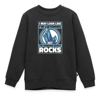 Géologie Géologue Roches Pierre Géo Minéral - Sweat Premium enfant bio - noir - Devant - AI Model Kid Female (0cm)