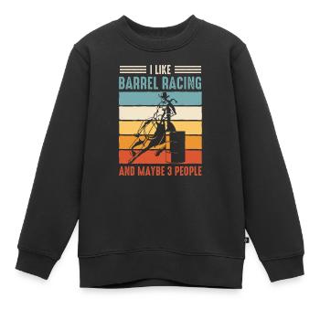 Courses de chevaux Courses de barils De chevaux Barils de chevaux - Sweat Premium enfant bio - noir - Devant - AI Model Kid Female (0cm)