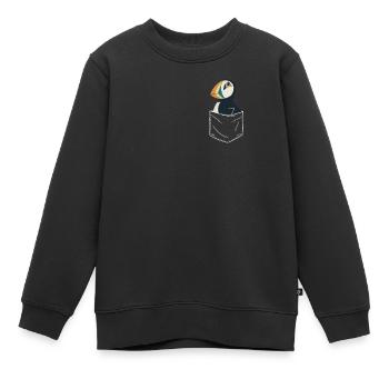 Papageientaucher Seevögel Puffin - Kinder Premium Organic Sweatshirt - Schwarz - Vorne - AI Model Kid Female (0cm)
