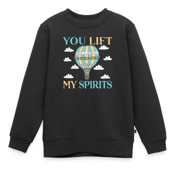 You Lift My Spirits Balloonist Montgolfière - Sweat Premium enfant bio - noir - Devant - AI Model Kid Female (0cm)