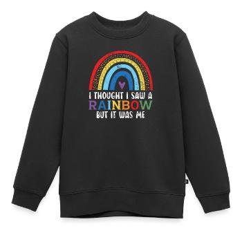 Ich dachte, ich hätte einen Regenbogen gesehen, aber ich war es - Kinder Premium Organic Sweatshirt - Schwarz - Vorne - AI Model Kid Female (0cm)
