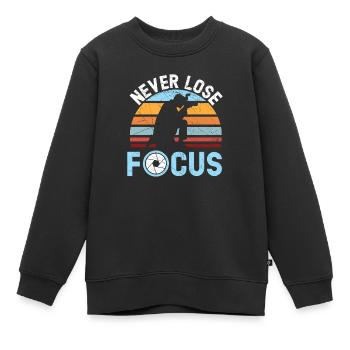 Ne perdez jamais la mise au point Photographe de résolution d’image - Sweat Premium enfant bio - noir - Devant - AI Model Kid Female (0cm)