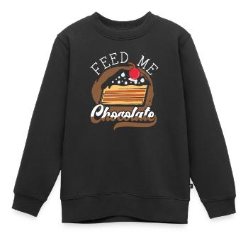 Nourrissez-moi Gâteau au chocolat Saveur Boulanger Foodie Choco - Sweat Premium enfant bio - noir - Devant - AI Model Kid Female (0cm)