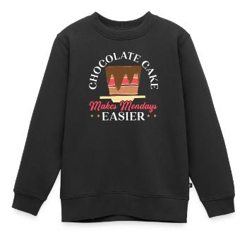Le gâteau au chocolat facilite les lundis Choco Food - Sweat Premium enfant bio - noir - Devant - AI Model Kid Female (0cm)