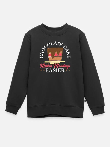 Le gâteau au chocolat facilite les lundis Choco Food - Sweat Premium enfant bio - noir