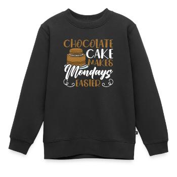 Le gâteau au chocolat facilite les lundis Choco Food - Sweat Premium enfant bio - noir - Devant - AI Model Kid Female (0cm)