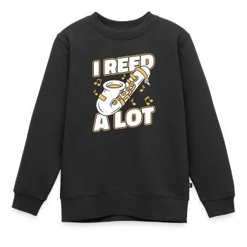 Saxophone Saxophone - Kids Premium Organic Sweatshirt - black - Front - AI Model Kid Female (0cm)