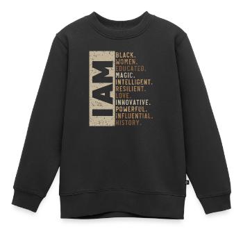 Black And Proud Black History Month Black Pride - Sweat Premium enfant bio - noir - Devant - AI Model Kid Female (0cm)