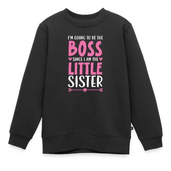 Ich werde der sein, da ich die kleine Schwester bin - Kinder Premium Organic Sweatshirt - Schwarz - Vorne - AI Model Kid Female (0cm)