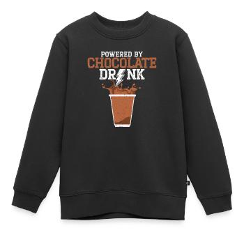 Propulsé par Chocolate Drink Choco Drink Flavor - Sweat Premium enfant bio - noir - Devant - AI Model Kid Female (0cm)