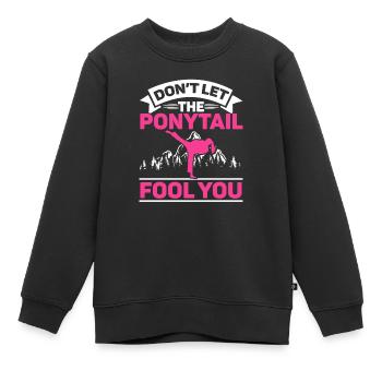 Ne laissez pas la queue de cheval vous tromper MMA Taekwondo Girl - Sweat Premium enfant bio - noir - Devant - AI Model Kid Female (0cm)