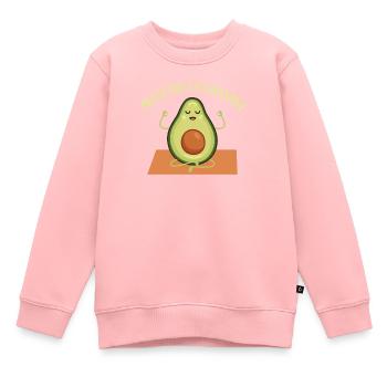 Avocado Yoga Fitness Spiritual Exercise Vegan - Kids Premium Organic Sweatshirt - rose - Front - AI Model Kid Female (0cm)