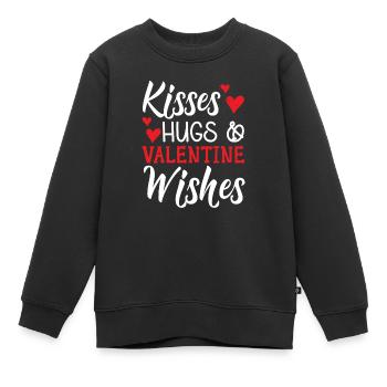 Küsse Umarmungen und Valentinswünsche Valentinstag - Kinder Premium Organic Sweatshirt - Schwarz - Vorne - AI Model Kid Female (0cm)
