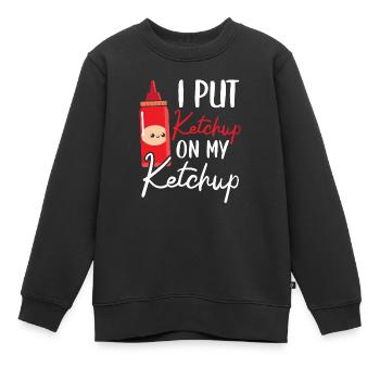 Je mets du ketchup sur mes condiments Ketchup Lover - Sweat Premium enfant bio - noir - Devant - AI Model Kid Female (0cm)