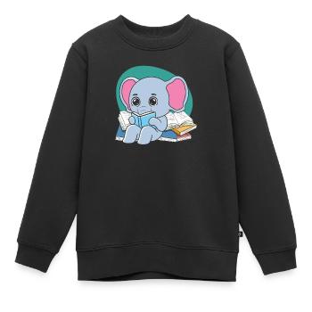 Rat de bibliothèque Éléphant Whisperer Animal Lover Zookeeper - Sweat Premium enfant bio - noir - Devant - AI Model Kid Female (0cm)