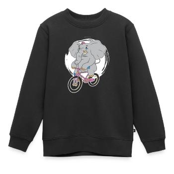 Vélo Elephant Whisperer Animal Zookeeper Bike - Sweat Premium enfant bio - noir - Devant - AI Model Kid Female (0cm)