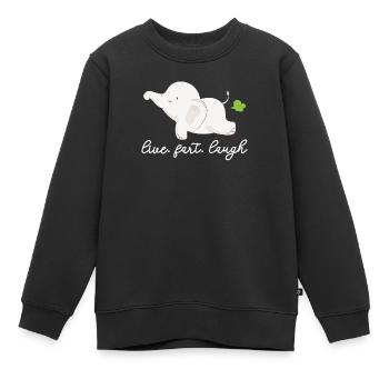 Live Fart Laugh Elephant Lover Wildlife Zookeeper - Sweat Premium enfant bio - noir - Devant - AI Model Kid Female (0cm)