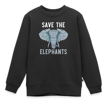 Save The Elephants Whisperer Wildlife Zookeeper - Sweat Premium enfant bio - noir - Devant - AI Model Kid Female (0cm)