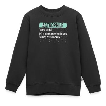 Astrophile Astronomy Astronomer Telescope - Sweat Premium enfant bio - noir - Devant - AI Model Kid Female (0cm)