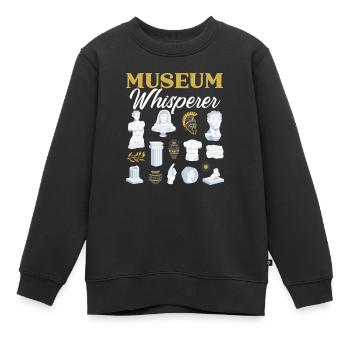 Musée Whisperer Museum Lover Museum Conservateur de musée - Sweat Premium enfant bio - noir - Devant - AI Model Kid Female (0cm)