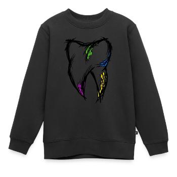 Dent colorée, dessin, dessinée à la main. - Sweat Premium enfant bio - noir - Devant - AI Model Kid Female (0cm)