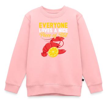 Tout le monde aime un beau morceau de homard à queue - Sweat Premium enfant bio - rose - Devant - AI Model Kid Female (0cm)