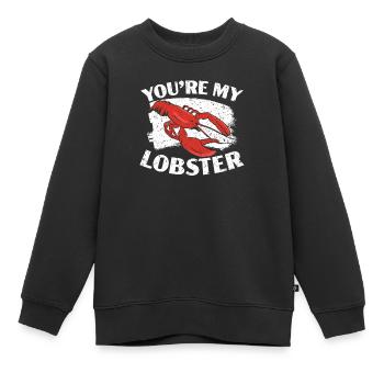 Tu es mon homard mangeur d’écrevisses Fruits de mer Homard - Sweat Premium enfant bio - noir - Devant - AI Model Kid Female (0cm)