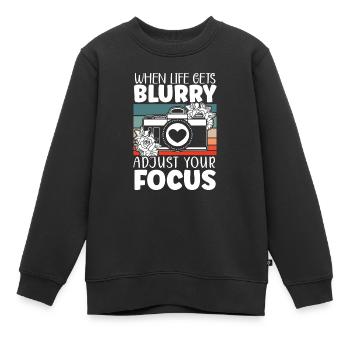 Photographie Caméra Image Photographe - Sweat Premium enfant bio - noir - Devant - AI Model Kid Female (0cm)