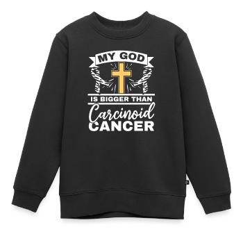 Mon Dieu est plus grand que la sensibilisation au cancer carcinoïde - Sweat Premium enfant bio - noir - Devant - AI Model Kid Female (0cm)