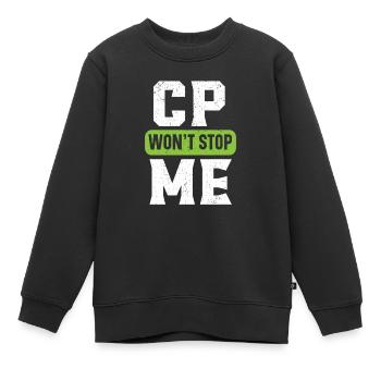 Ruban de sensibilisation à la paralysie cérébrale Le CP ne m’arrêtera pas - Sweat Premium enfant bio - noir - Devant - AI Model Kid Female (0cm)