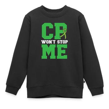 Ruban de sensibilisation à la paralysie cérébrale Le CP ne m’arrêtera pas - Sweat Premium enfant bio - noir - Devant - AI Model Kid Female (0cm)