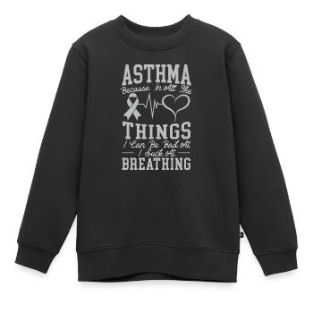 Asthma Bewusstsein Atmung Keuchen Asthma Krieger - Kinder Premium Organic Sweatshirt - Schwarz - Vorne - AI Model Kid Female (0cm)