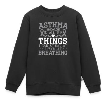 Asthma Bewusstsein Atmung Keuchen Asthma Krieger - Kinder Premium Organic Sweatshirt - Schwarz - Vorne - AI Model Kid Female (0cm)