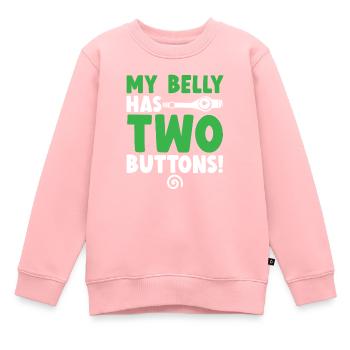 Mon ventre a deux boutons Gastroparésie Conscience - Sweat Premium enfant bio - rose - Devant - AI Model Kid Female (0cm)