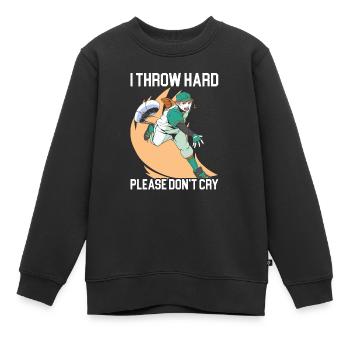 Baseballspieler Baseballtrainer Baseball Pitcher - Kinder Premium Organic Sweatshirt - Schwarz - Vorne - AI Model Kid Female (0cm)