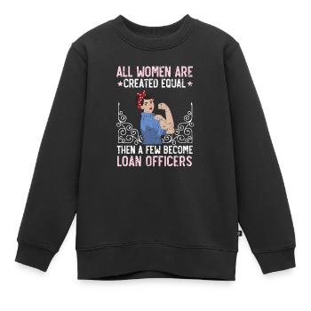 Agent de crédit Profession Agent de prêt de dettes - Sweat Premium enfant bio - noir - Devant - AI Model Kid Female (0cm)