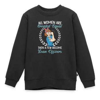 Agent de crédit Profession Agent de prêt de dettes - Sweat Premium enfant bio - noir - Devant - AI Model Kid Female (0cm)