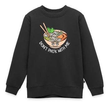 Pho Lover Chopsticks Nouilles vietnamiennes Cuisine asiatique - Sweat Premium enfant bio - noir - Devant - AI Model Kid Female (0cm)