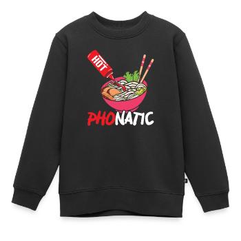 Pho Lover Chopsticks Nouilles vietnamiennes Cuisine asiatique - Sweat Premium enfant bio - noir - Devant - AI Model Kid Female (0cm)