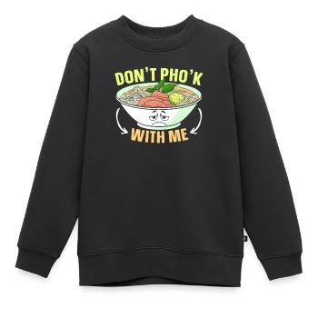 Pho Lover Chopsticks Nouilles vietnamiennes Cuisine asiatique - Sweat Premium enfant bio - noir - Devant - AI Model Kid Female (0cm)