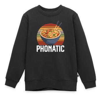 Pho Lover Chopsticks Nouilles vietnamiennes Cuisine asiatique - Sweat Premium enfant bio - noir - Devant - AI Model Kid Female (0cm)