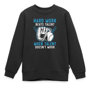 Harte Arbeit schlägt Talent, wenn Talent nicht funktioniert - Kinder Premium Organic Sweatshirt - Schwarz - Vorne - AI Model Kid Female (0cm)
