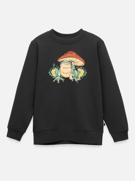 Cottagecore Champignon Esthétique Conservation de la nature - Sweat Premium enfant bio - noir