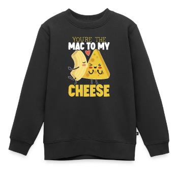 You're The Mac To My Cheese Eater Cheesy Food - Kids Premium Organic Sweatshirt - black - Front - AI Model Kid Female (0cm)
