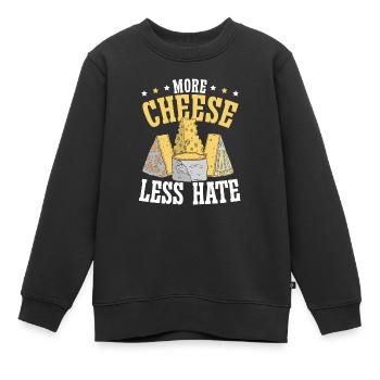 Plus de fromage Moins de haine Fromager Amateur de nourriture Foodie - Sweat Premium enfant bio - noir - Devant - AI Model Kid Female (0cm)