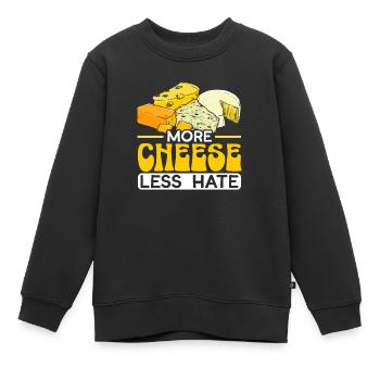 Plus de fromage Moins de haine Fromager Amateur de nourriture Foodie - Sweat Premium enfant bio - noir - Devant - AI Model Kid Female (0cm)