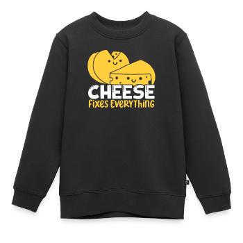 Le fromage répare tout ce que l’amateur de nourriture au fromage Foodie - Sweat Premium enfant bio - noir - Devant - AI Model Kid Female (0cm)