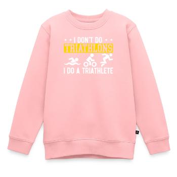 Triathlon Athlet Triathlet Schwimmen Radfahren Laufen - Kinder Premium Organic Sweatshirt - Rosa - Vorne - AI Model Kid Female (0cm)