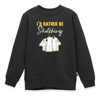 Skizzieren Zeichnen Kritzeln Zeichnen Zeichner - Kinder Premium Organic Sweatshirt - Schwarz - Vorne - AI Model Kid Female (0cm)