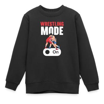 Wrestling Fan Wrestler Wrestle Grappling Wrestling - Kids Premium Organic Sweatshirt - black - Front - AI Model Kid Female (0cm)